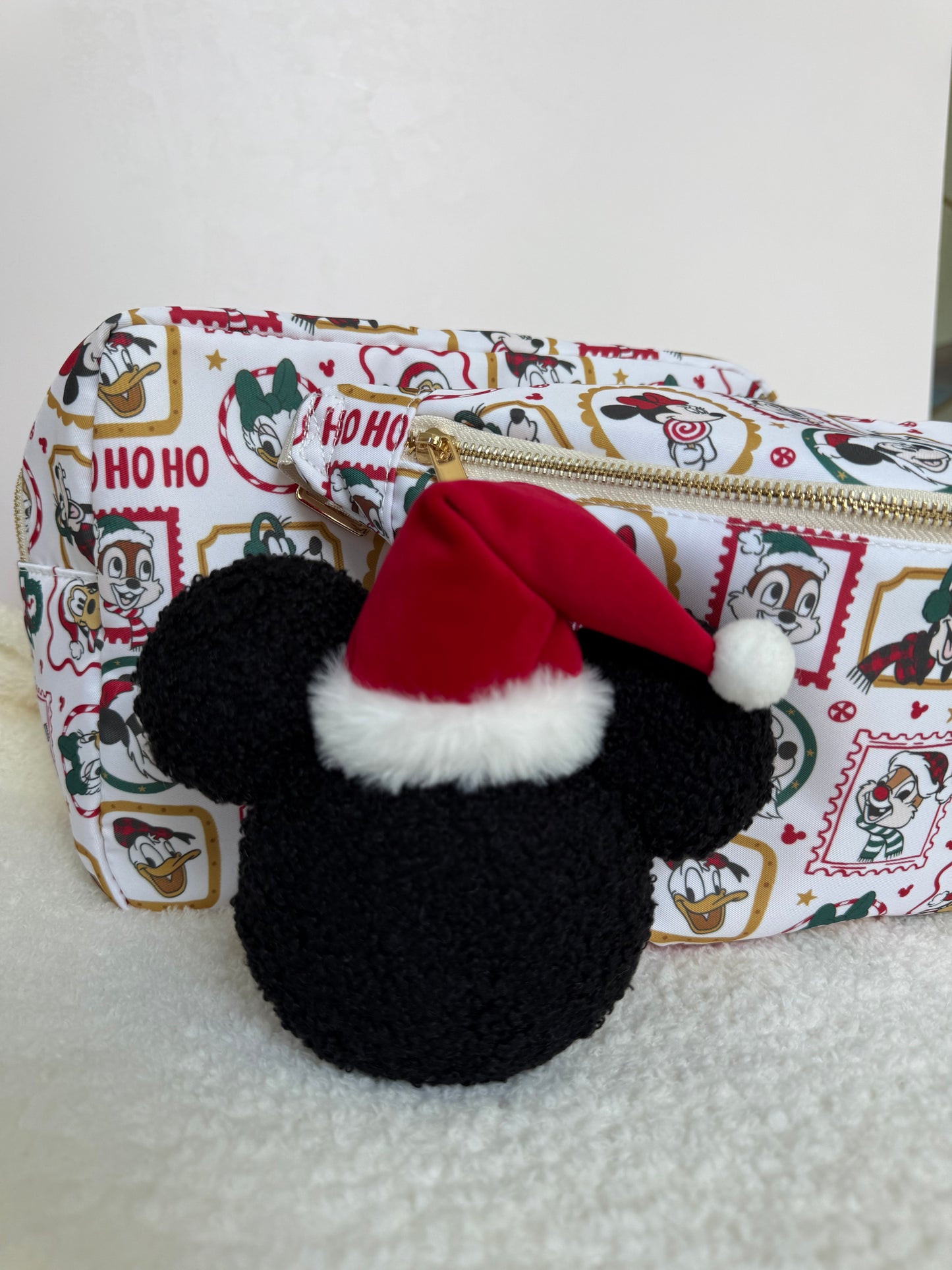 Plush Mickey Santa Bag Charm Keychain
