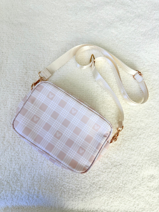 Neutral Check Crossbody Bag