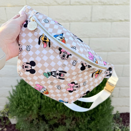 Magical Characters Checker Large Fanny Pack Bum Bag Belt Bag