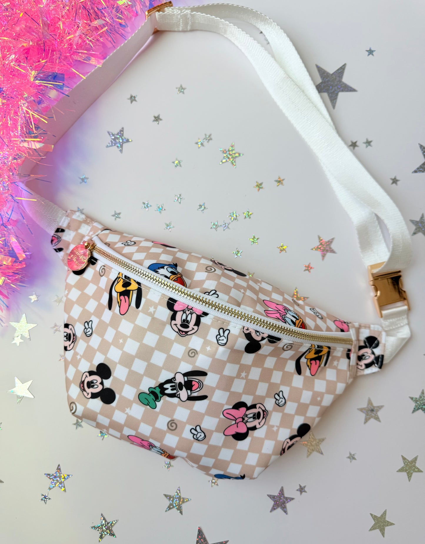 Magical Characters Checker Large Fanny Pack Bum Bag Belt Bag