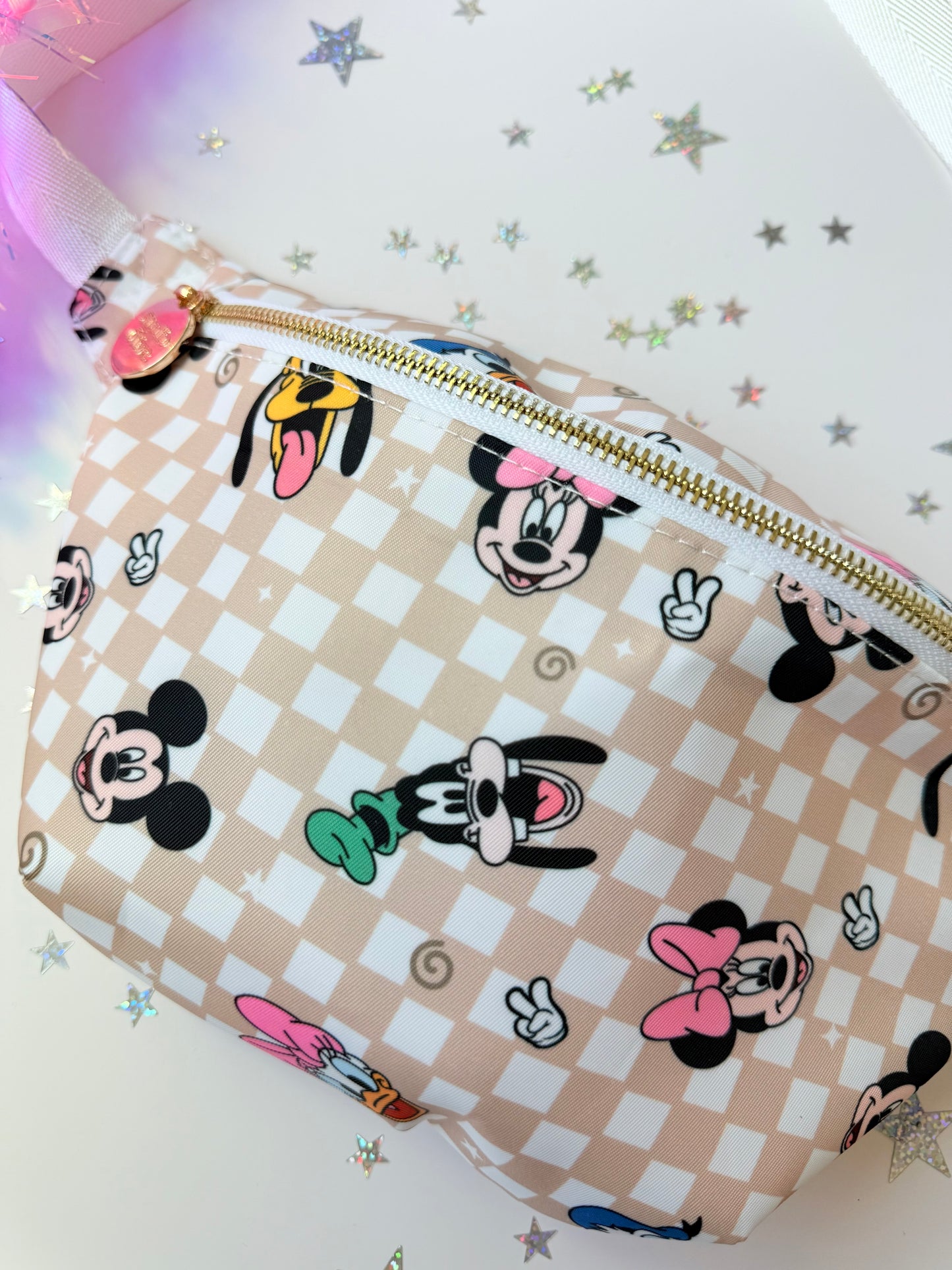 Magical Characters Checker Large Fanny Pack Bum Bag Belt Bag