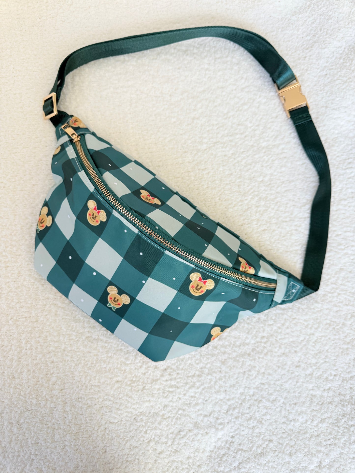 Green Checker XL Belt Bag