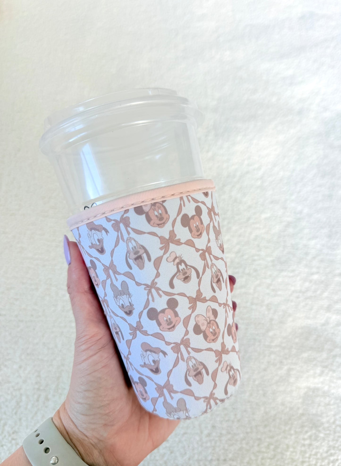 Neutral Girly Characters Drink Sleeve