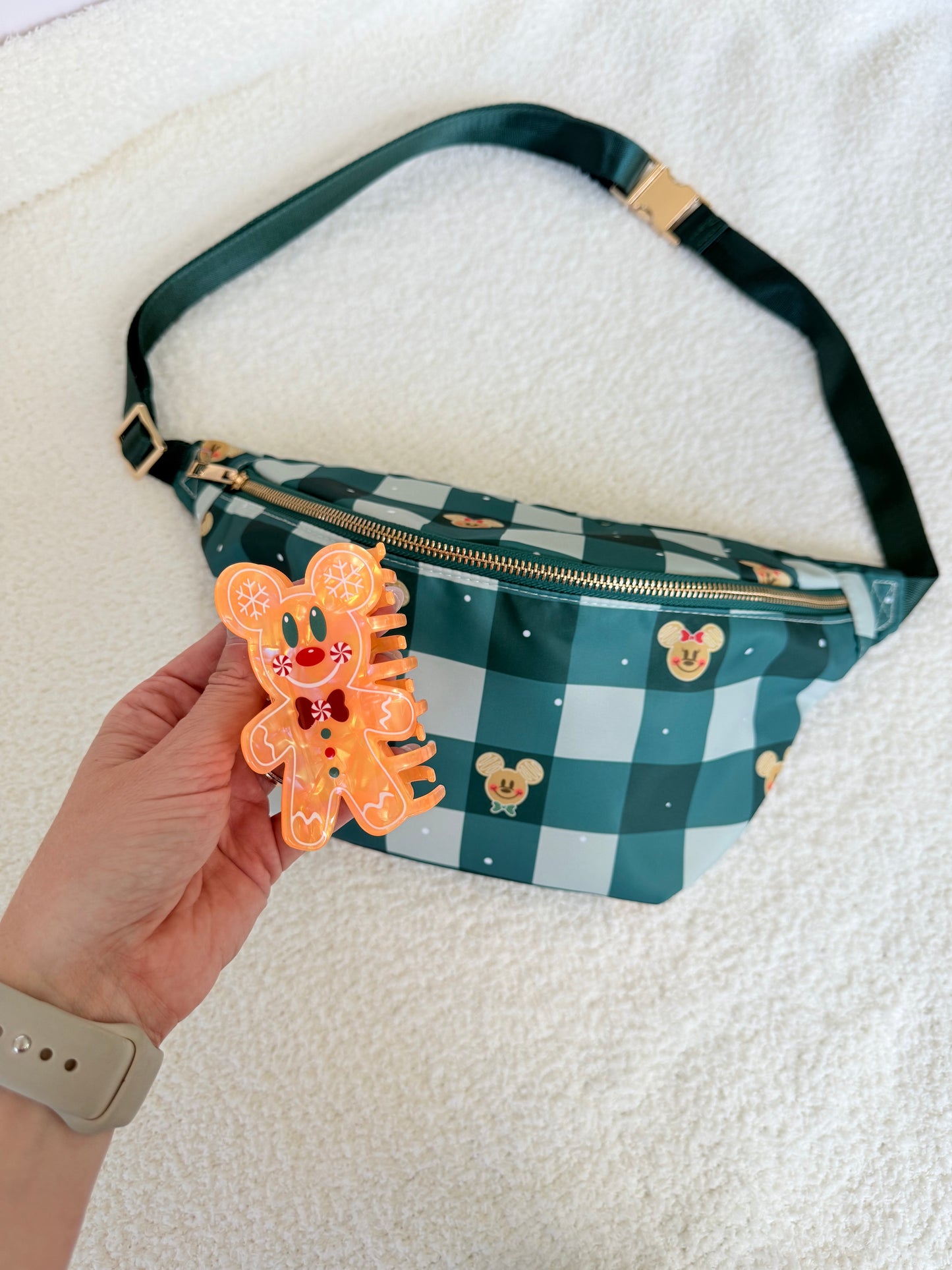 Green Checker XL Belt Bag