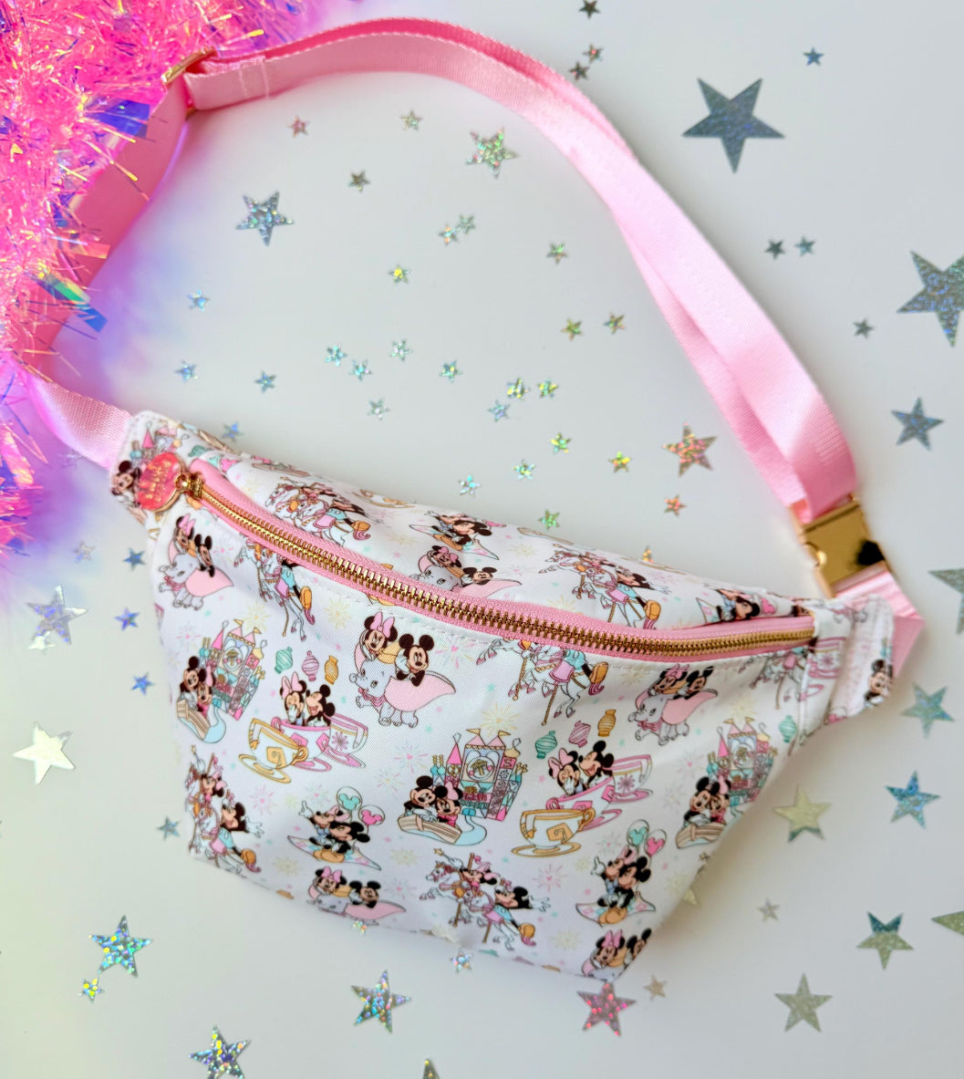 Mouse Couple Characters Large Fanny Pack Bum Belt Bag