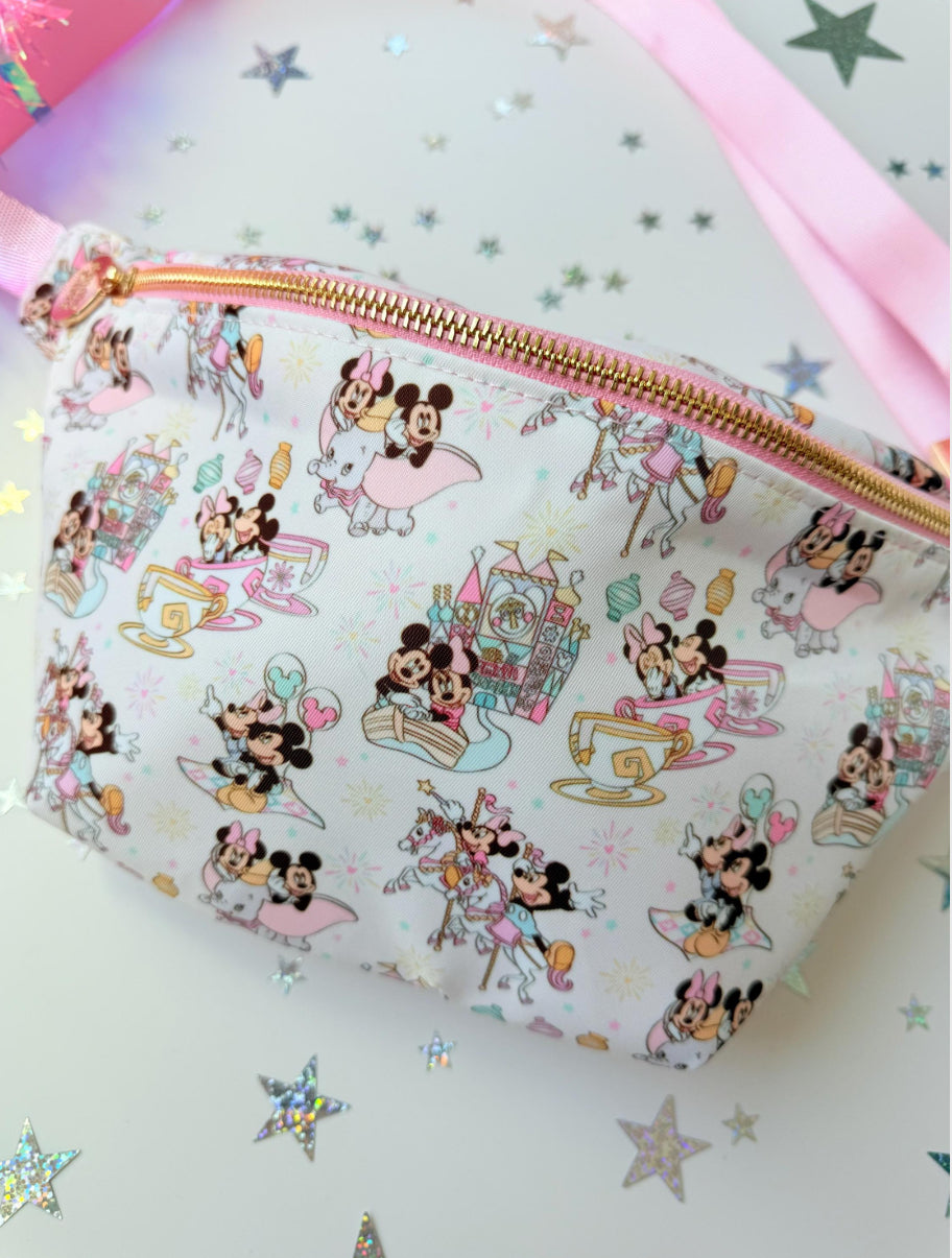 Mouse Couple Characters Large Fanny Pack Bum Belt Bag
