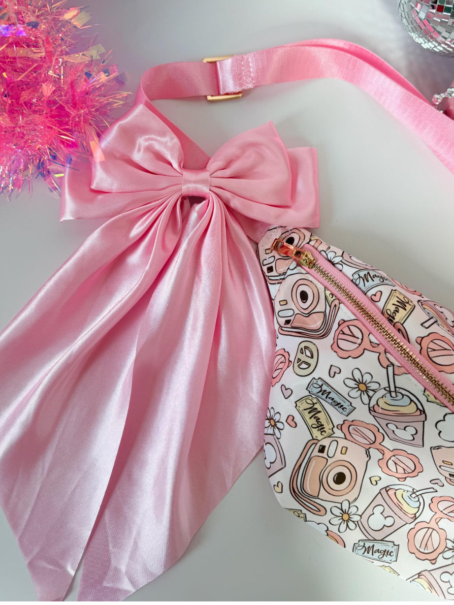 Long Satin Bow- Belt Bag Accessory