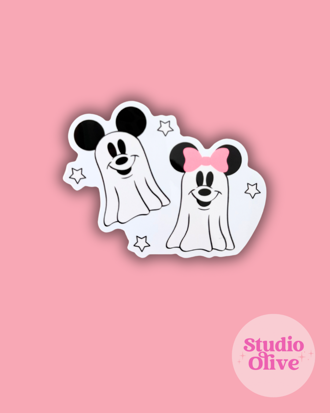 Spooky Ghosts 3 inch Die-Cut Glossy Sticker