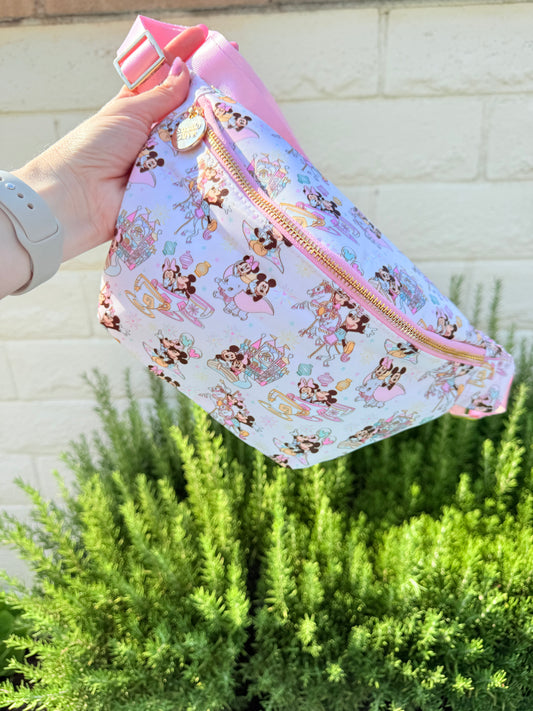Mouse Couple Characters Large Fanny Pack Bum Belt Bag