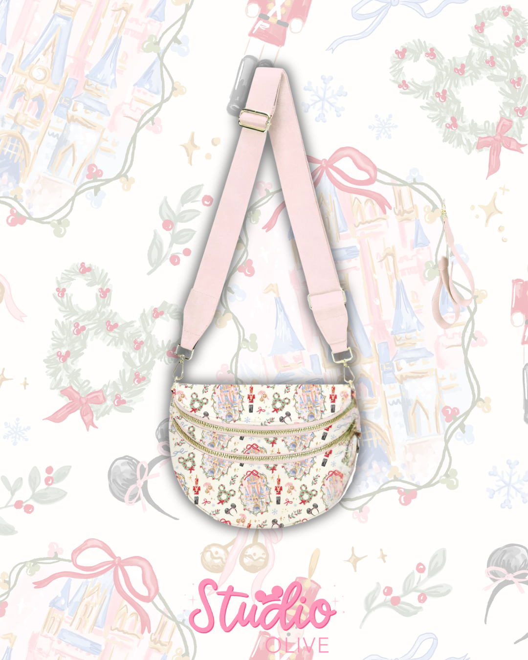 PREORDER Nutcracker Fairytale Double Zipper Crossbody Bag