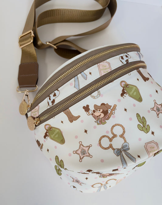 Mickey Frontierland Double Zipper Crossbody Bag- Exclusive to Studio Olive