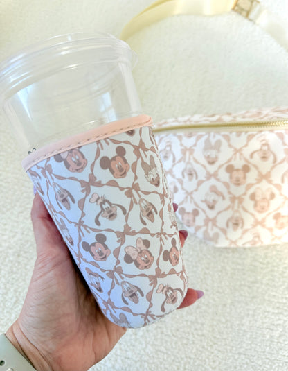 Neutral Girly Characters Drink Sleeve