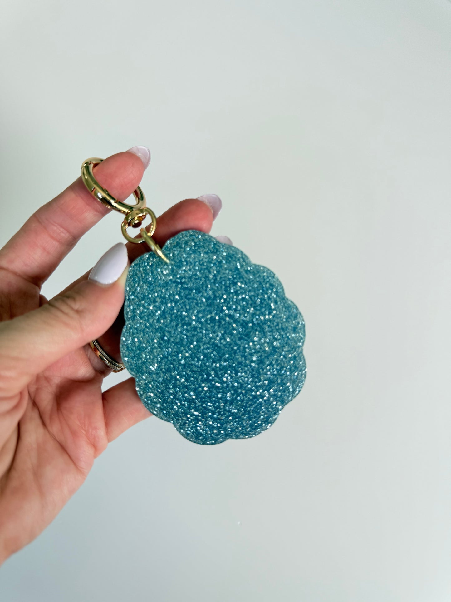 Castle Acrylic Glitter Bag Charm