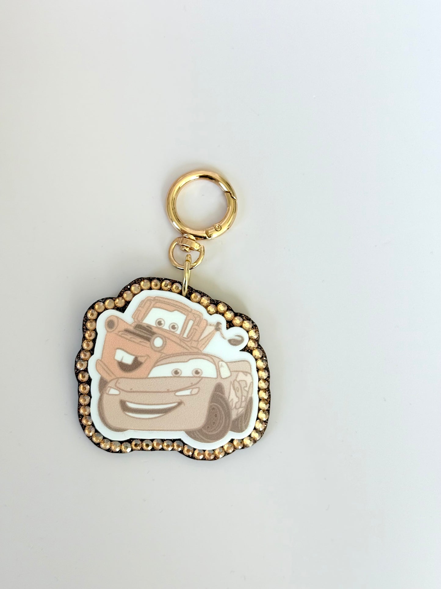 Cars Acrylic Glitter Bag Charm
