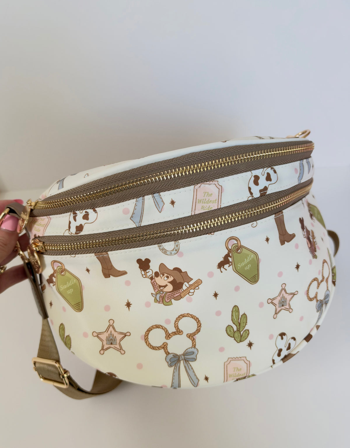 Mickey Frontierland Double Zipper Crossbody Bag- Exclusive to Studio Olive