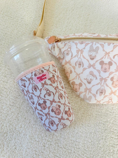 Neutral Girly Characters Drink Sleeve