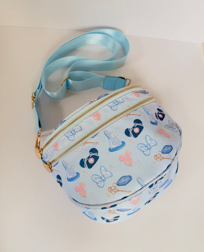 Blue Girly Double Zipper Crossbody Bag - Exclusive to Studio Olive