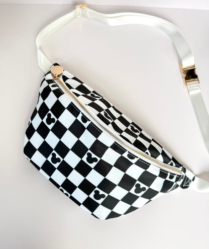 Black + White Checker XL Belt Bag