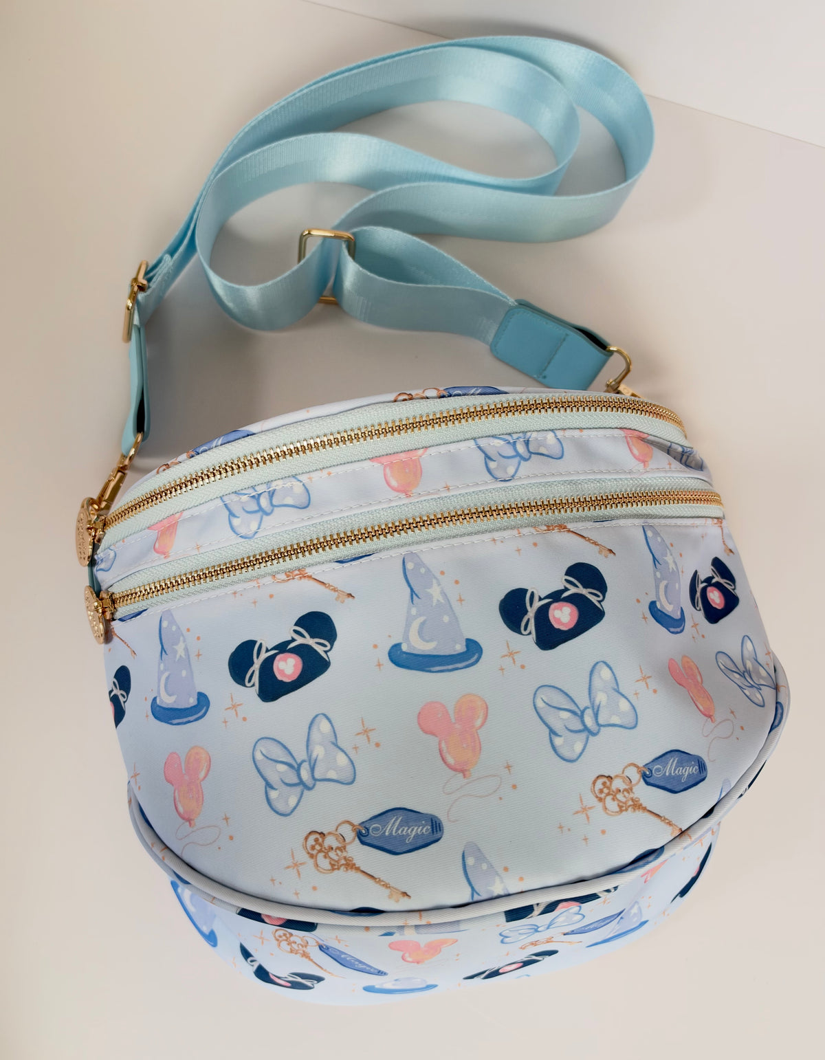 Blue Girly Double Zipper Crossbody Bag - Exclusive to Studio Olive
