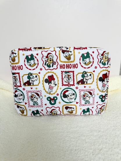 Holiday Stamps Characters XL Pouch Cosmetics Bag