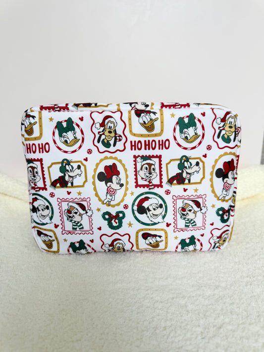 Holiday Stamps Characters XL Pouch Cosmetics Bag