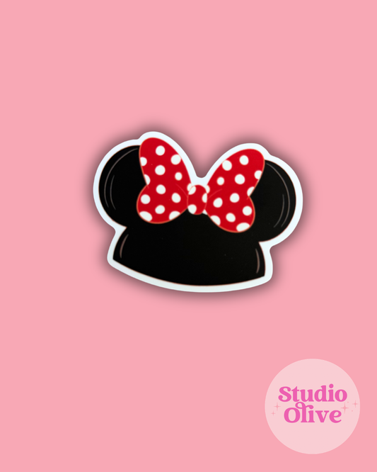 Mini Bow Hats 3 inch Die-Cut Glossy Sticker