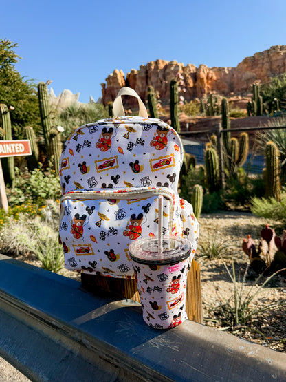 Racing Bear Bundle - Backpack Cup Sleeve Scrunchie