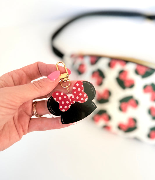 Mini Bow Hat Acrylic Bag Charm Keychain