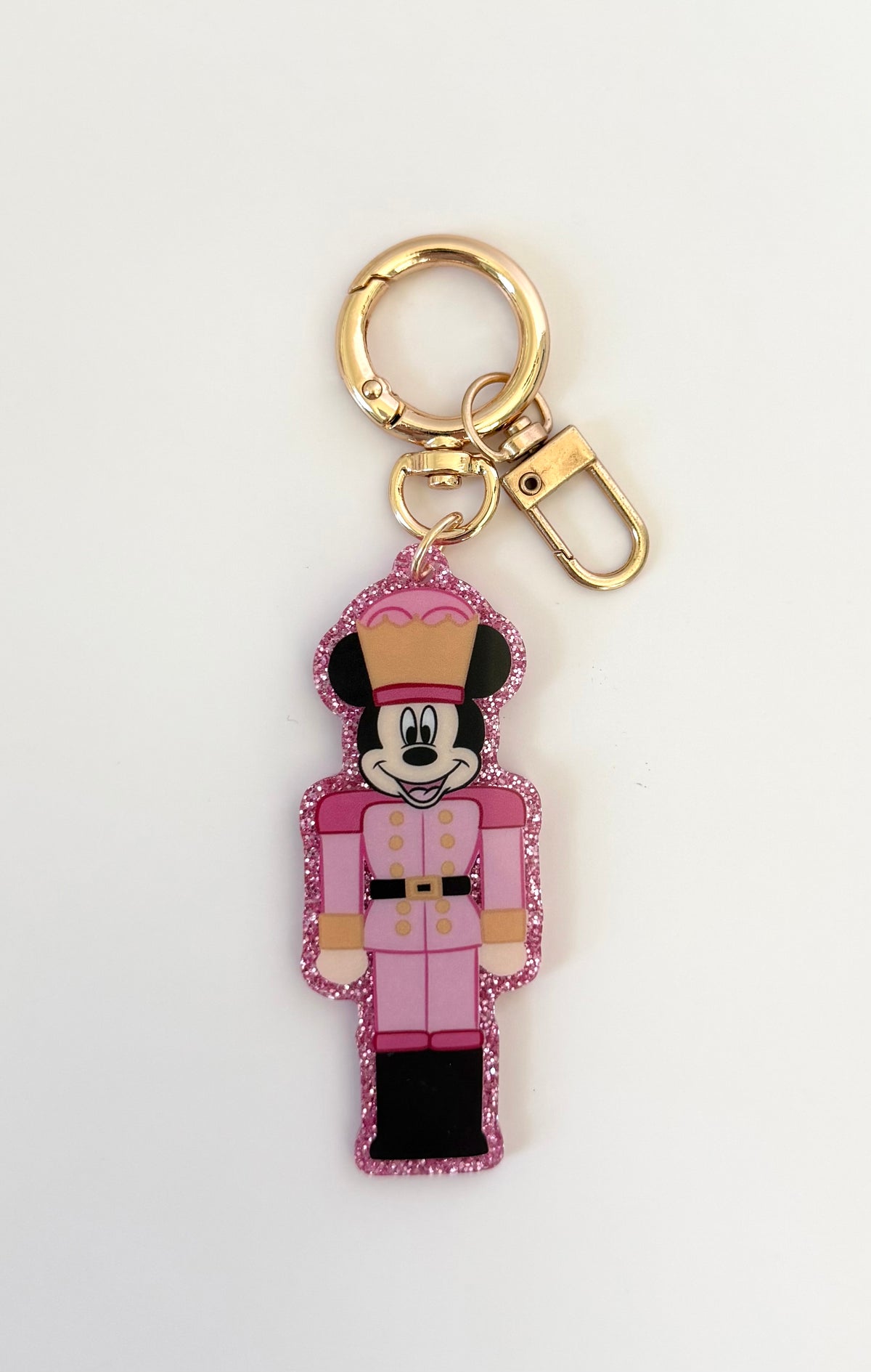 Nutcracker Mickey Glitter Bag Charm Keychains