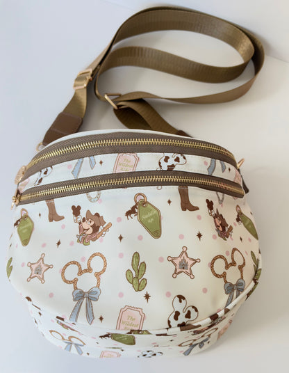 Mickey Frontierland Double Zipper Crossbody Bag- Exclusive to Studio Olive