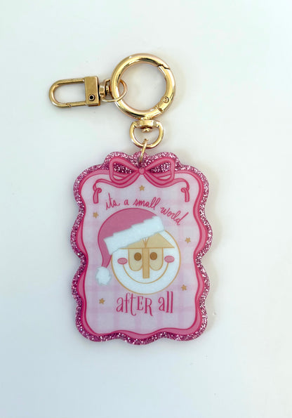 Small World Glitter Bag Charm Keychains