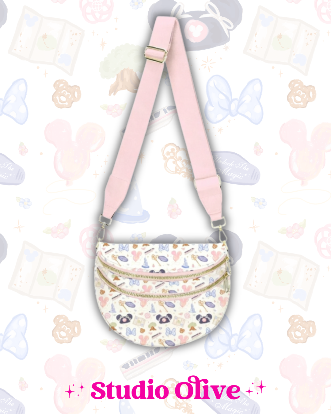 PREORDER WDW Girly Double Zipper Crossbody Bag