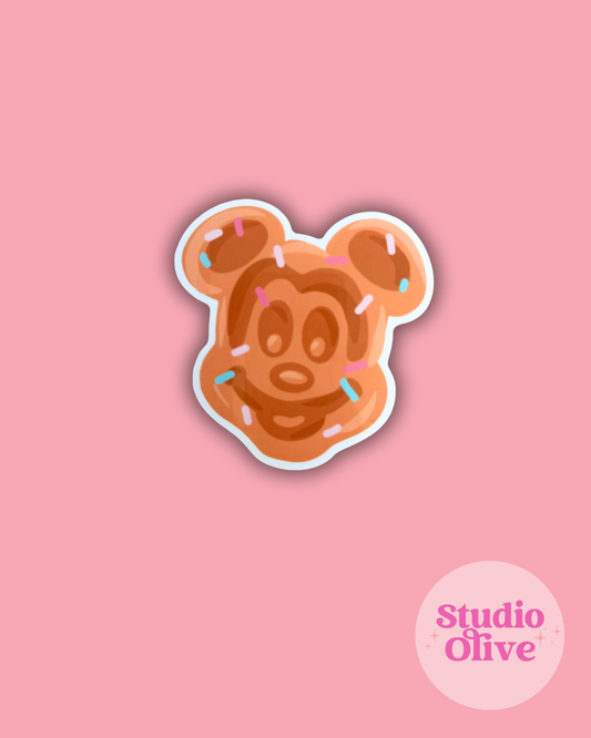 Mouse Waffle 3 inch Die-Cut Glossy Sticker