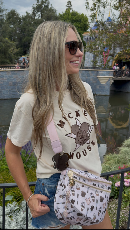 Snacks Double Zipper Crossbody Bag