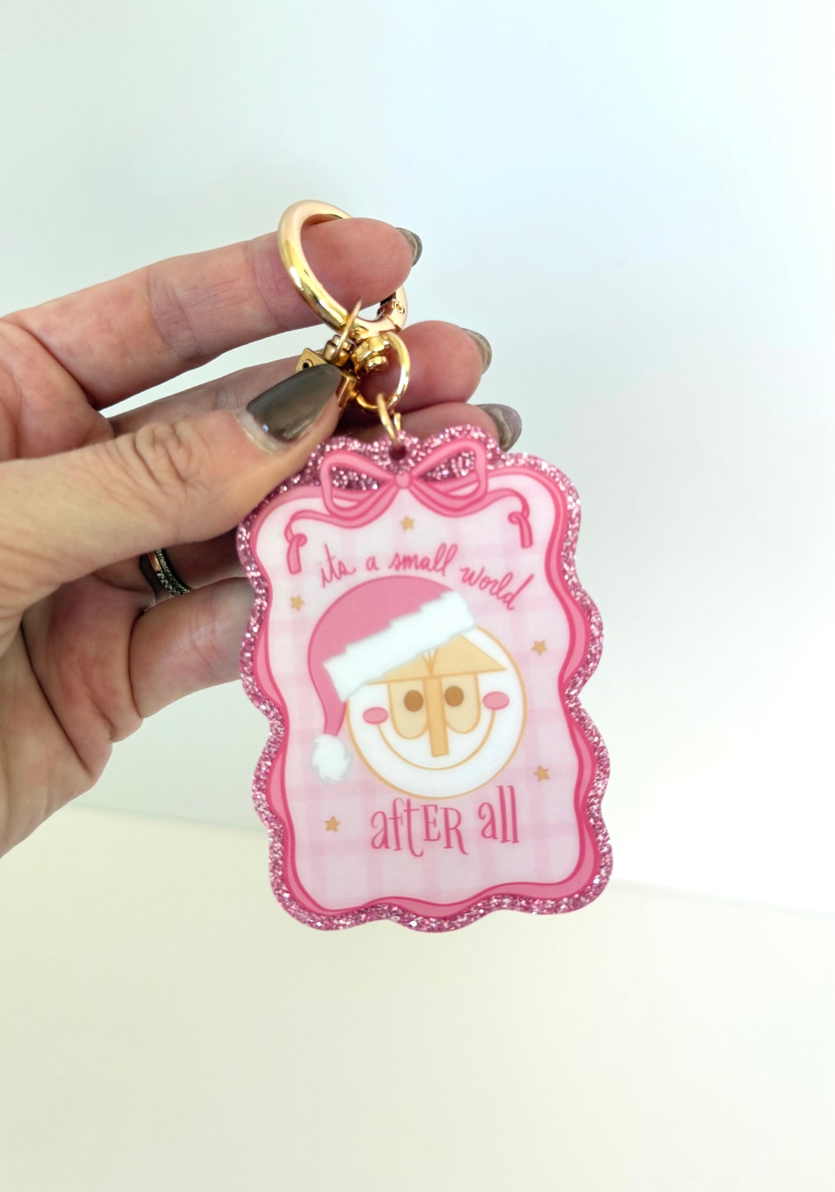 Small World Glitter Bag Charm Keychains