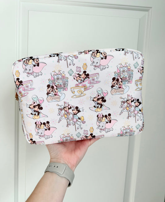 Magical Couple Teacups XL Zipper Pouch Cosmetics Bag