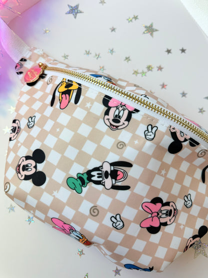 Magical Characters Checker Large Fanny Pack Bum Bag Belt Bag