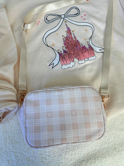Neutral Check Crossbody Bag