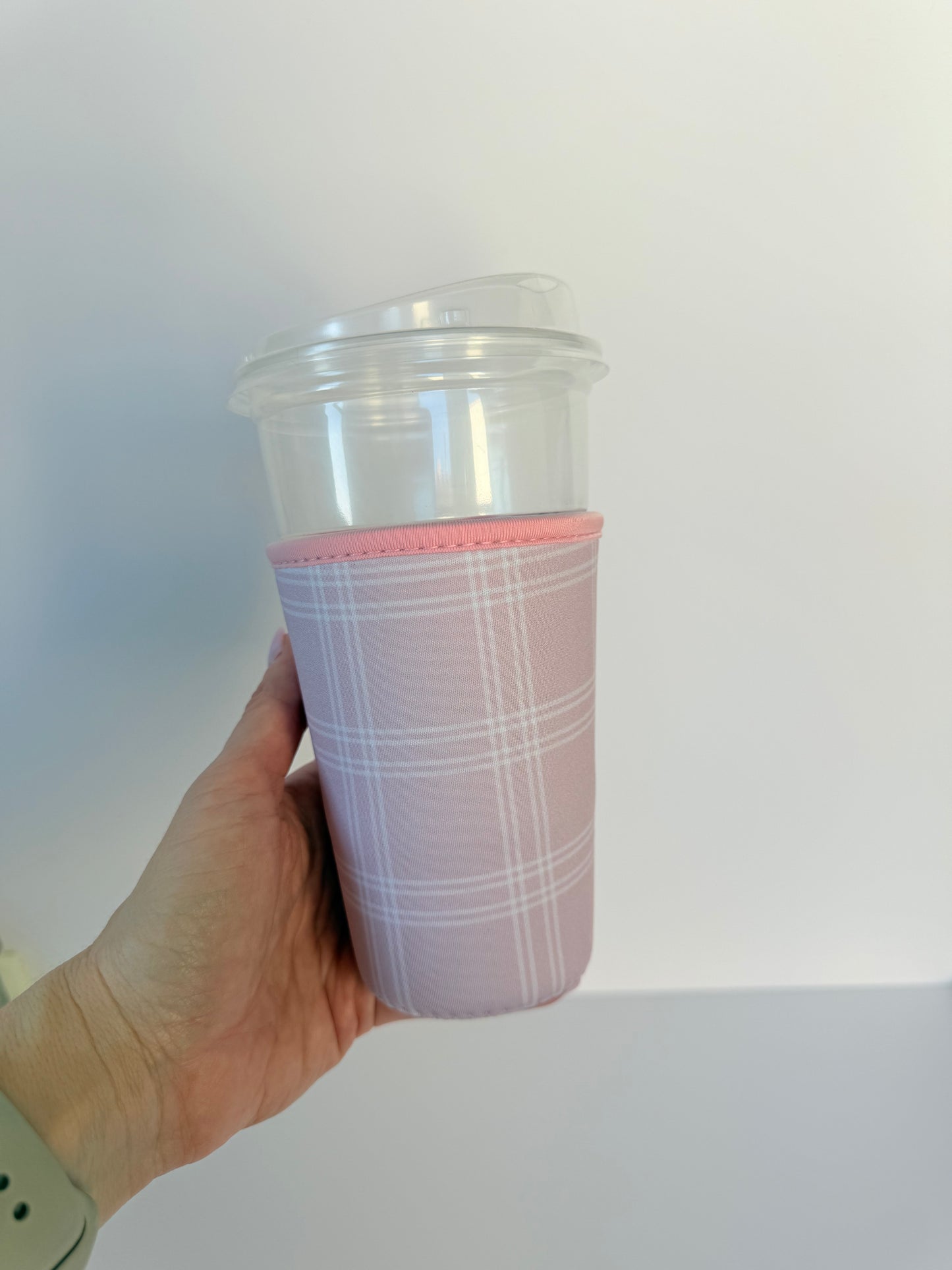 Pink Plaid Drink Sleeve