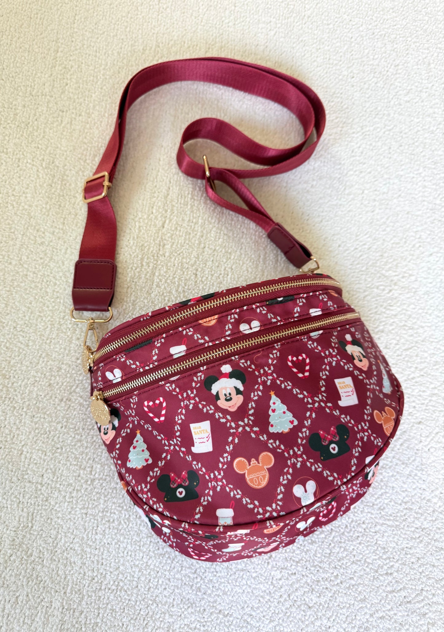 Tis the Season Double Zipper Crossbody Bag