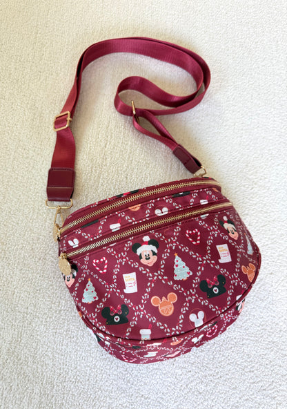Tis the Season Double Zipper Crossbody Bag