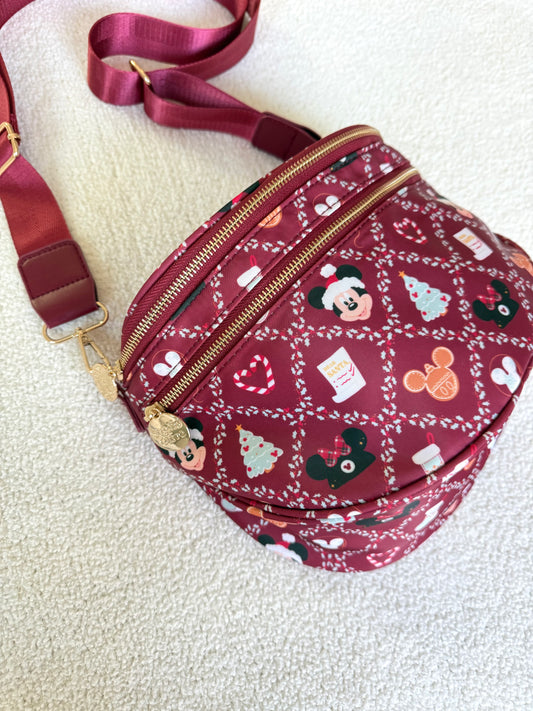 Tis the Season Double Zipper Crossbody Bag
