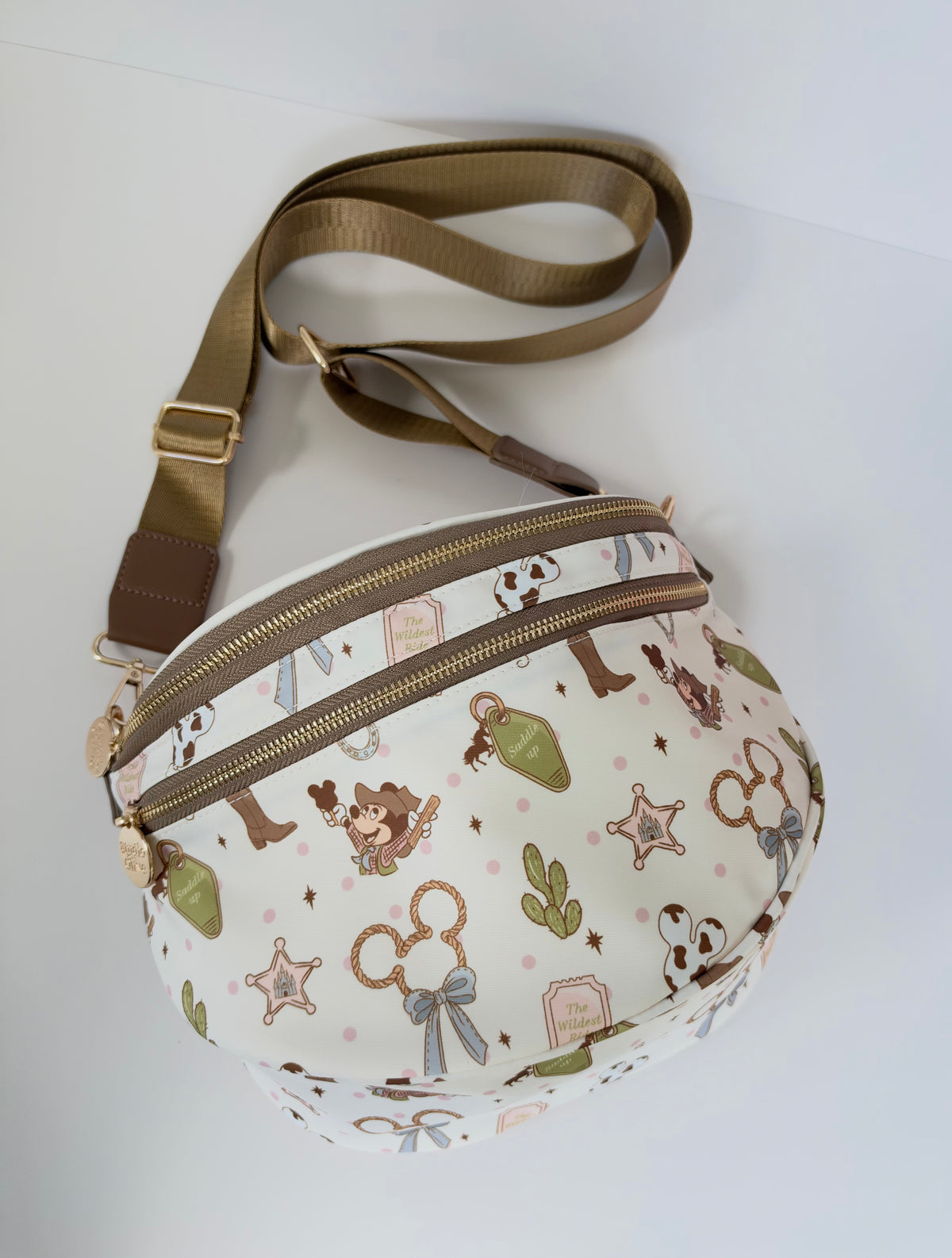 Mickey Frontierland Double Zipper Crossbody Bag- Exclusive to Studio Olive