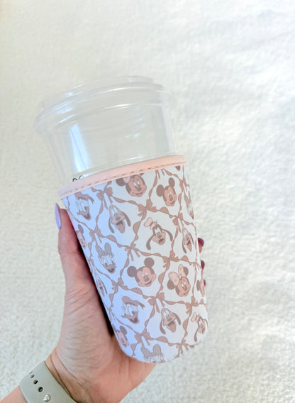 Neutral Girly Characters Drink Sleeve