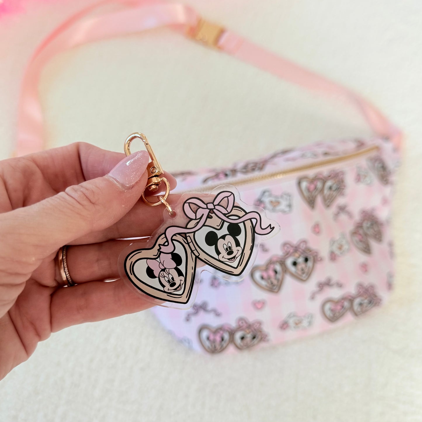 Sweethearts Locket Acrylic Bag Charm Keychains