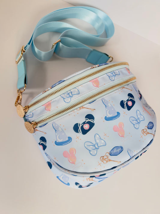Blue Girly Double Zipper Crossbody Bag - Exclusive to Studio Olive