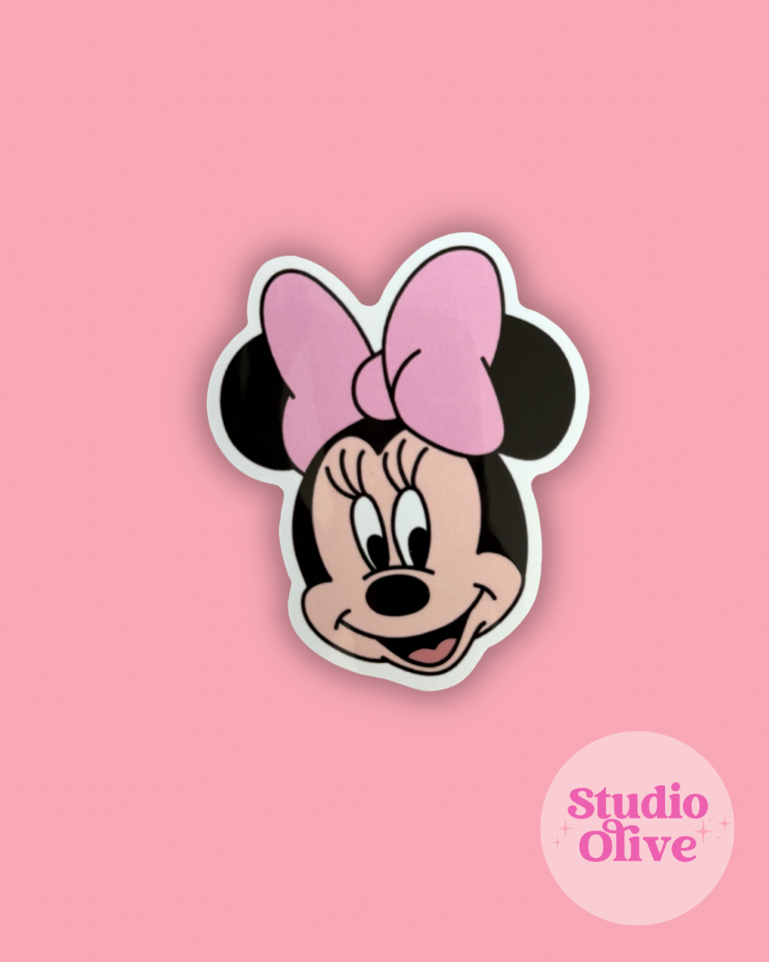 Girly Mouse 3 inch Die-Cut Glossy Sticker