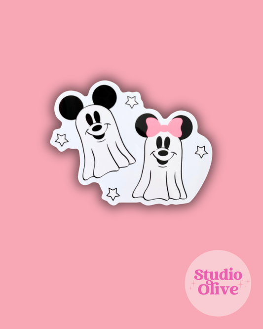Spooky Ghosts 3 inch Die-Cut Glossy Sticker
