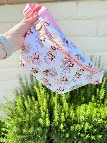 Mouse Couple Characters Large Fanny Pack Bum Belt Bag