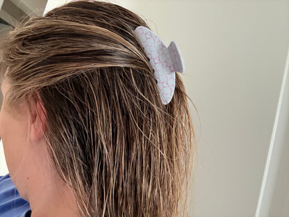 Muted Pink Checker Mouse Claw Clip Hair Clip
